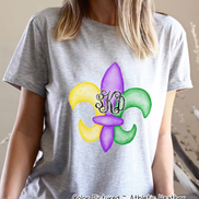 Monogram Fleur De Lis Mardi Gras Tee