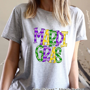 Mardi Gras Doodle Letters Tee