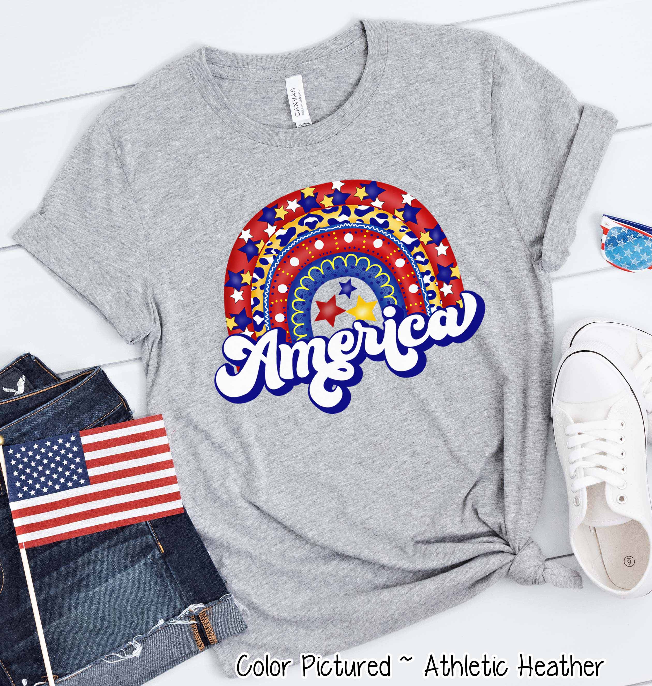 America Rainbow Tee