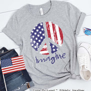 Imagine Peace Patriotic Distressed Tee