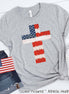 Watercolor American Flag Cross Tee
