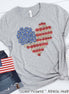Floral Heart Flag Patriotic Tee
