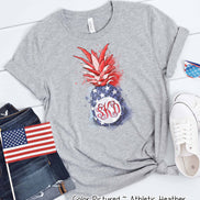 Patriotic Watercolor Pinapple Monogram Tee