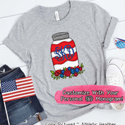 Patriotic Mason Jar Monogram Tee