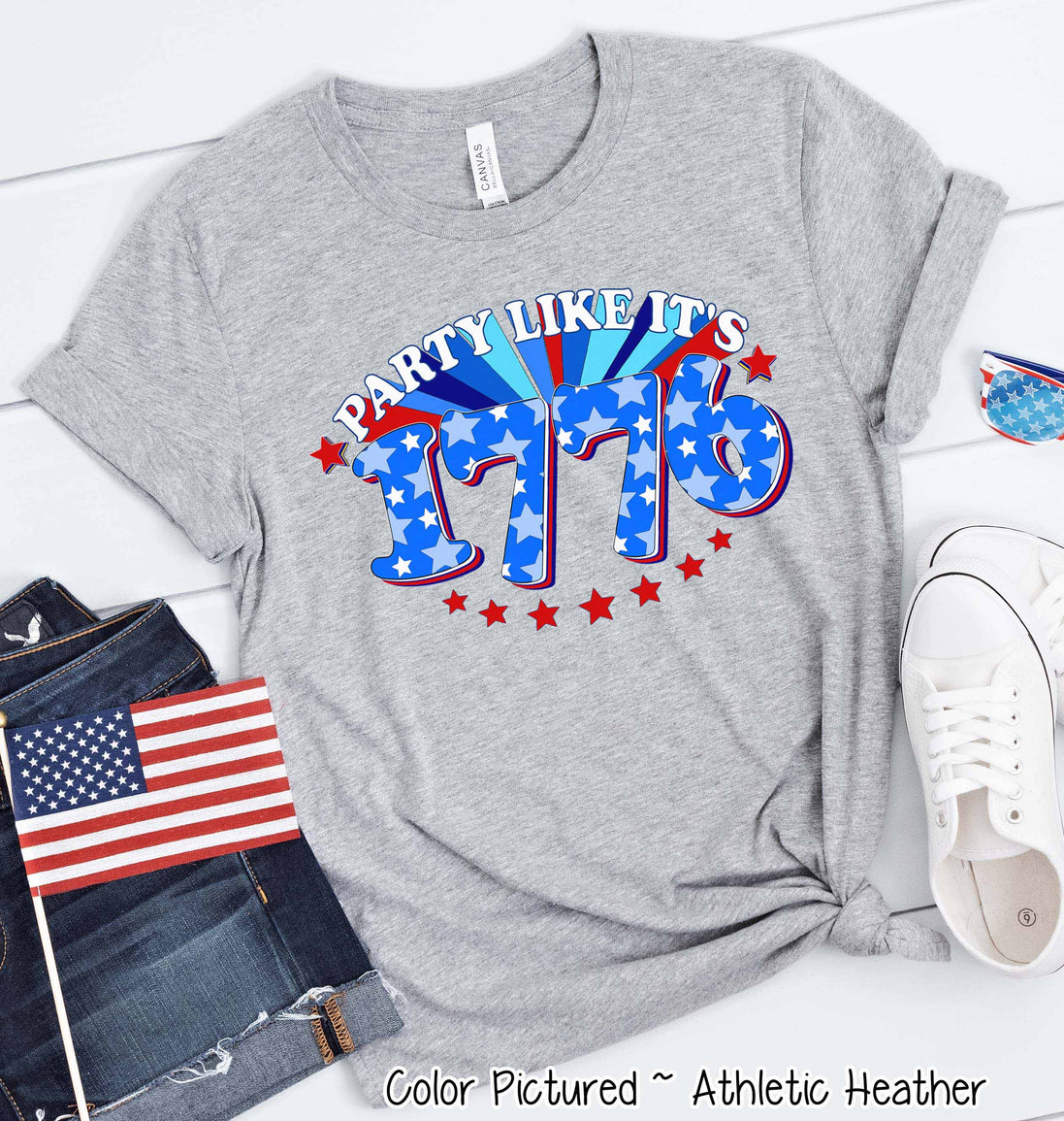 Party Like its 1776 Leopard Patriotic Tee