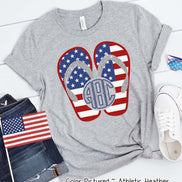 Patriotic Flip Flops Monogram Tee