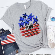 Stars & Stripes Watercolor Patriotic Tee