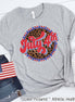 July 4th on Leopard Background Tee