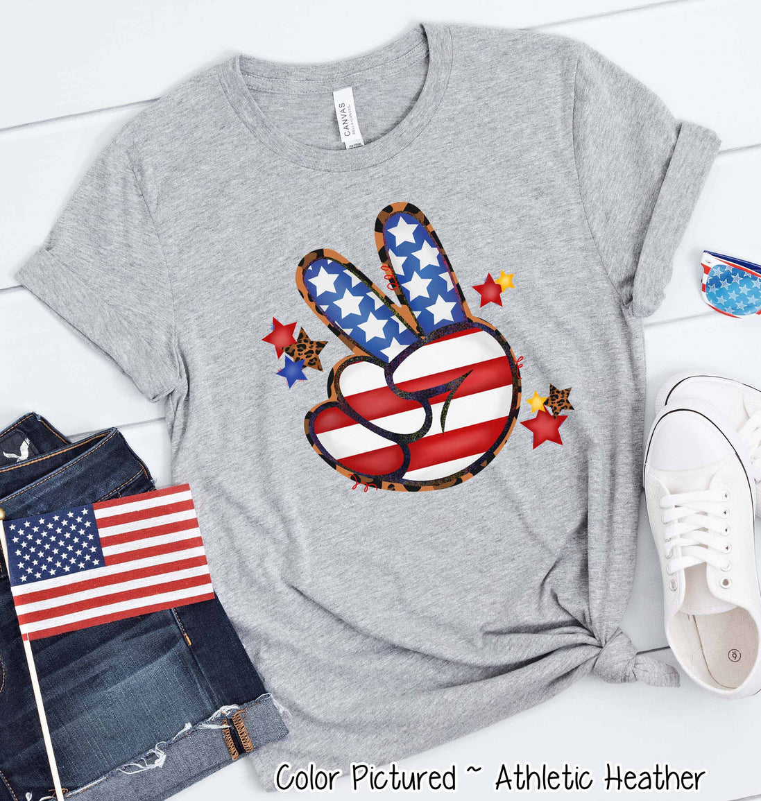 Peace Out Retro Patriotic Tee