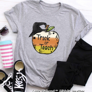 Trick or Teach Candy Corn Apple Halloween Teacher Shirt