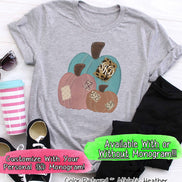 Patchwork Fall Pumpkin Trio Monogram Tee