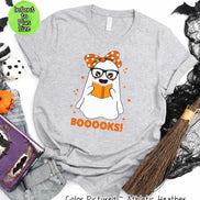 Booooooks Girl Ghost Halloween Tee