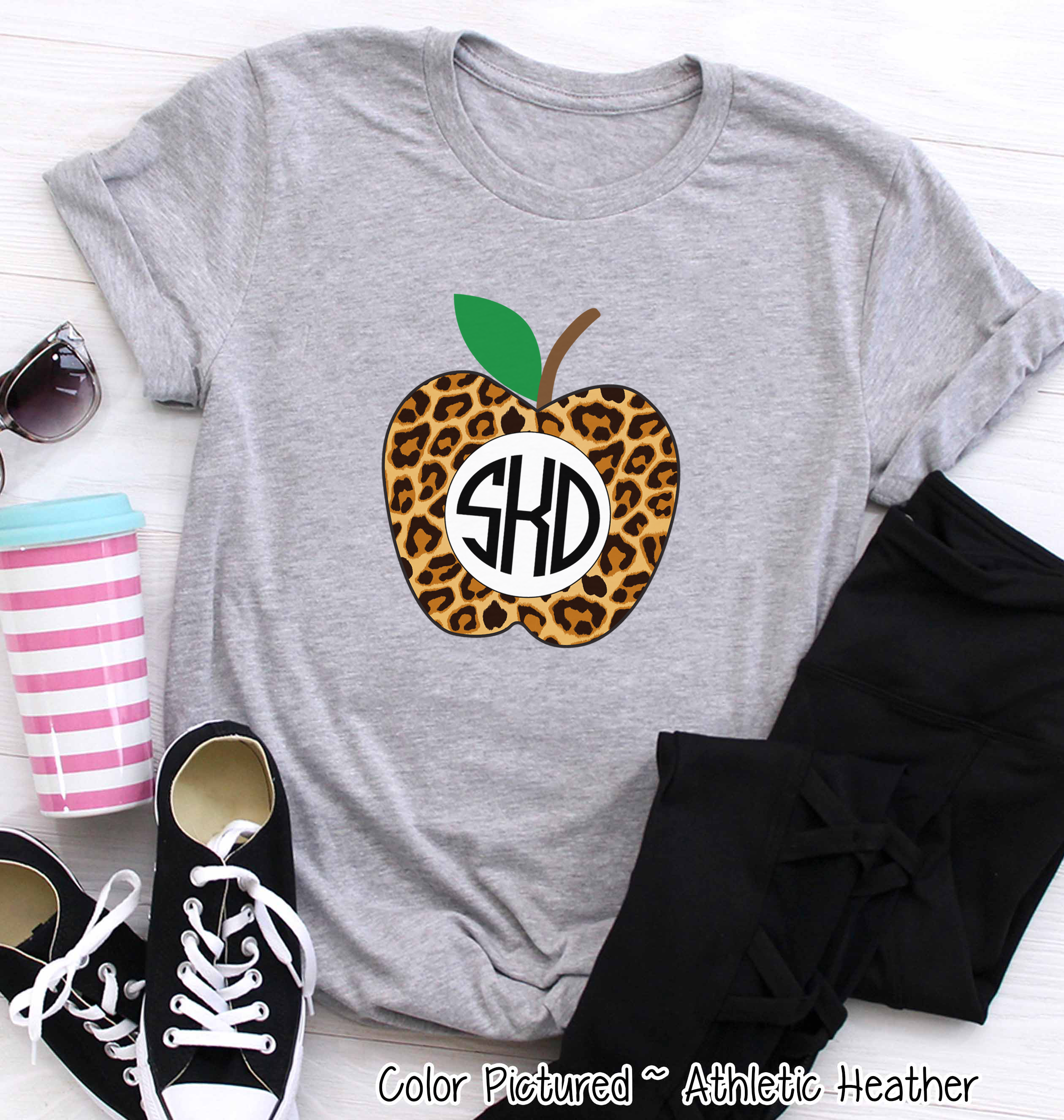 Monogram Leopard Apple Tee
