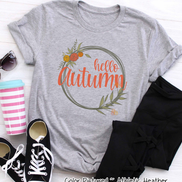 Hello Autumn Fall Floral Wreath Tee