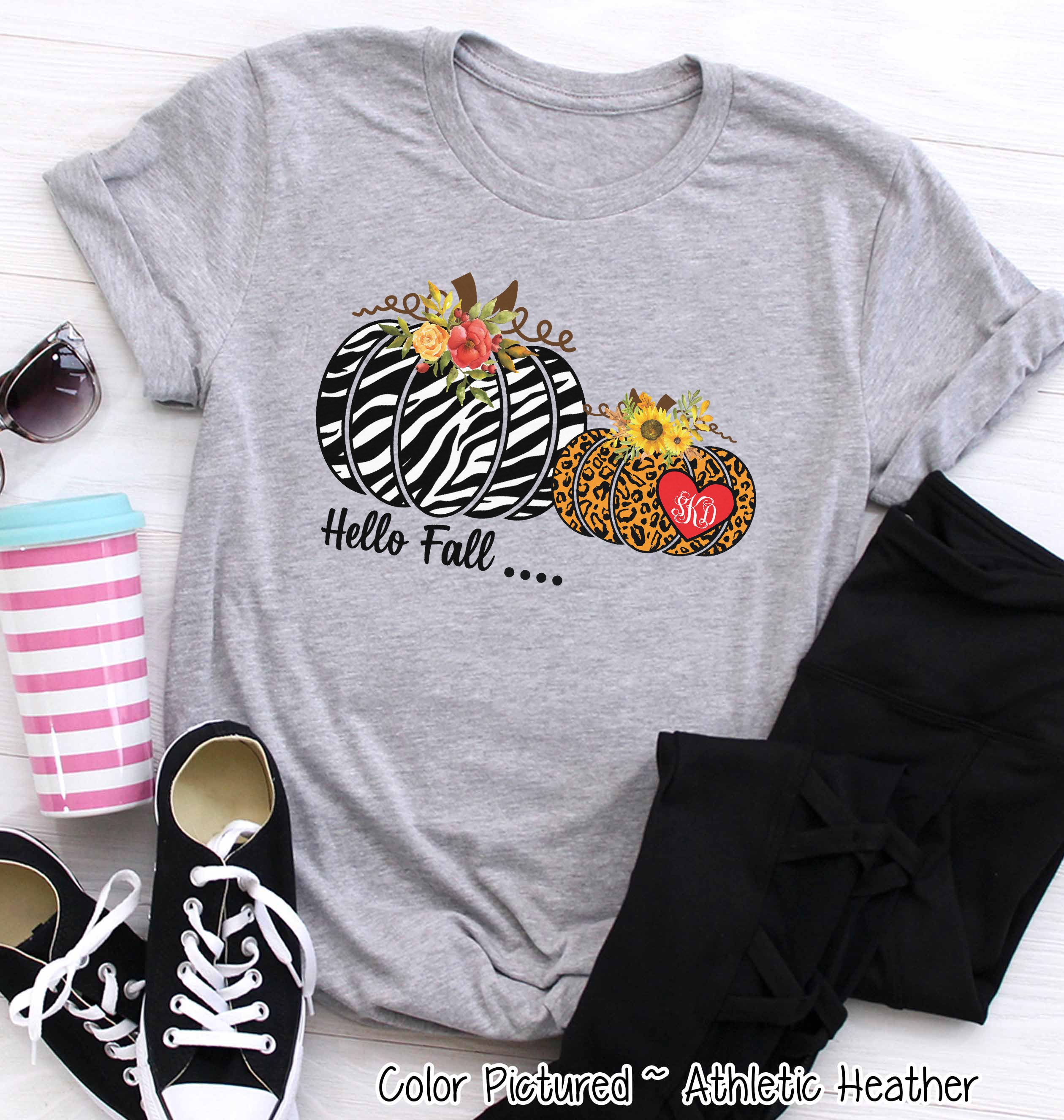 Animal Print Pumpkins with Monogram Tee