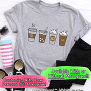 Fall Latte Drink Monogram Tee