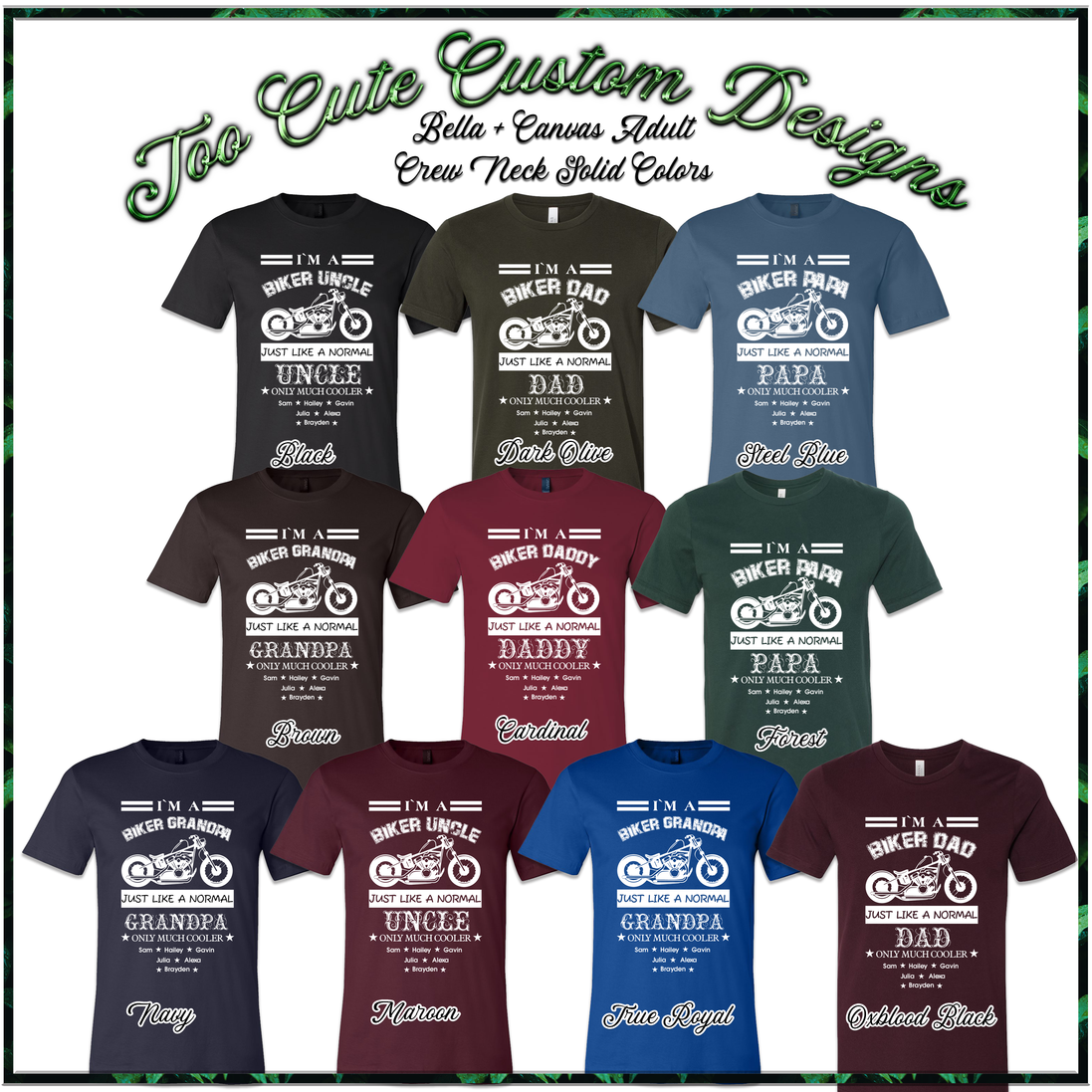 Custom Dad-Father-Papa-Grandpa Biker Tee
