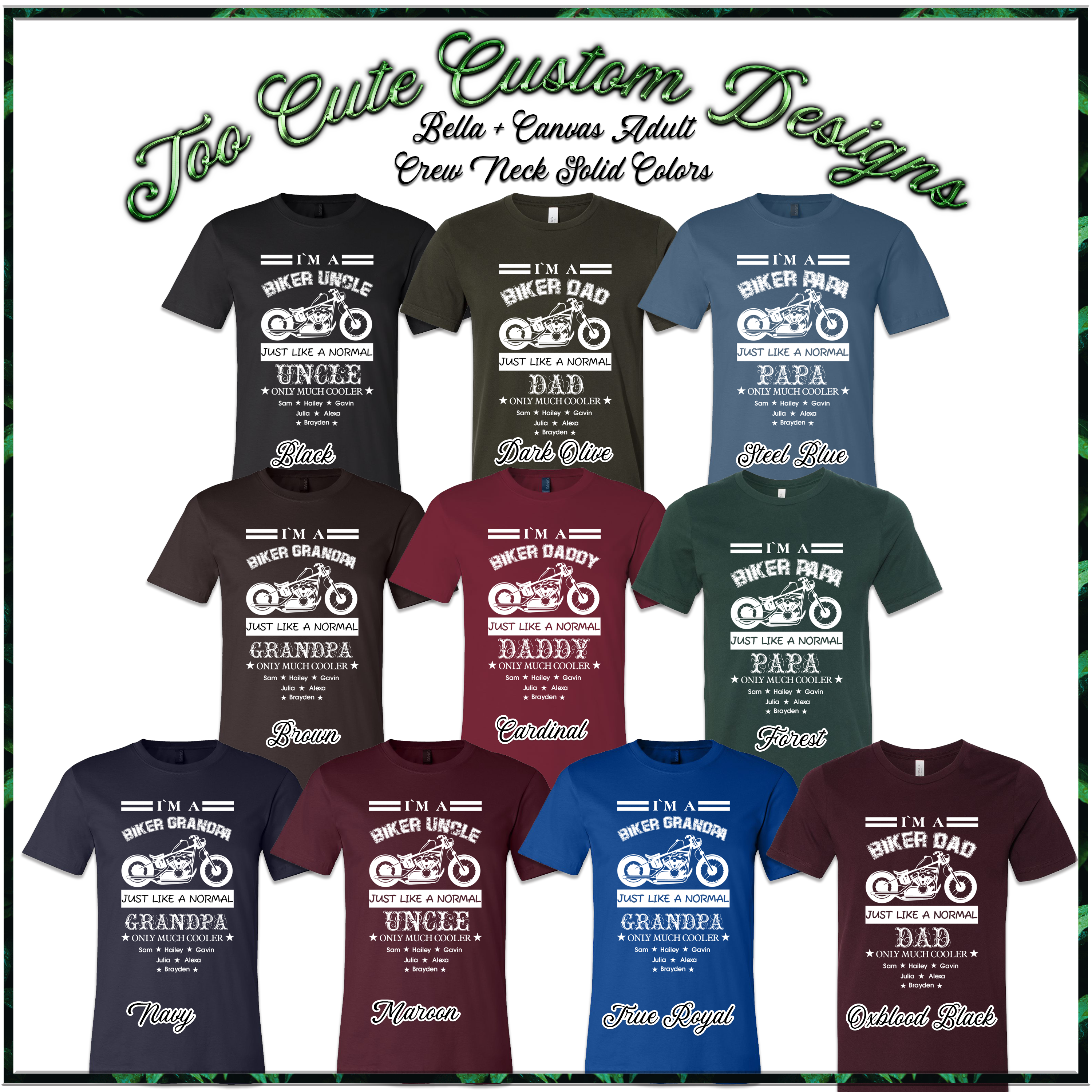 Custom Dad-Father-Papa-Grandpa Biker Tee