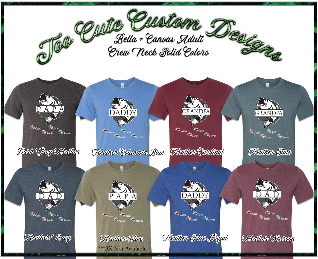 Custom Dad-Father-Papa-Grandpa Fish Tee - Too Cute Custom Designs