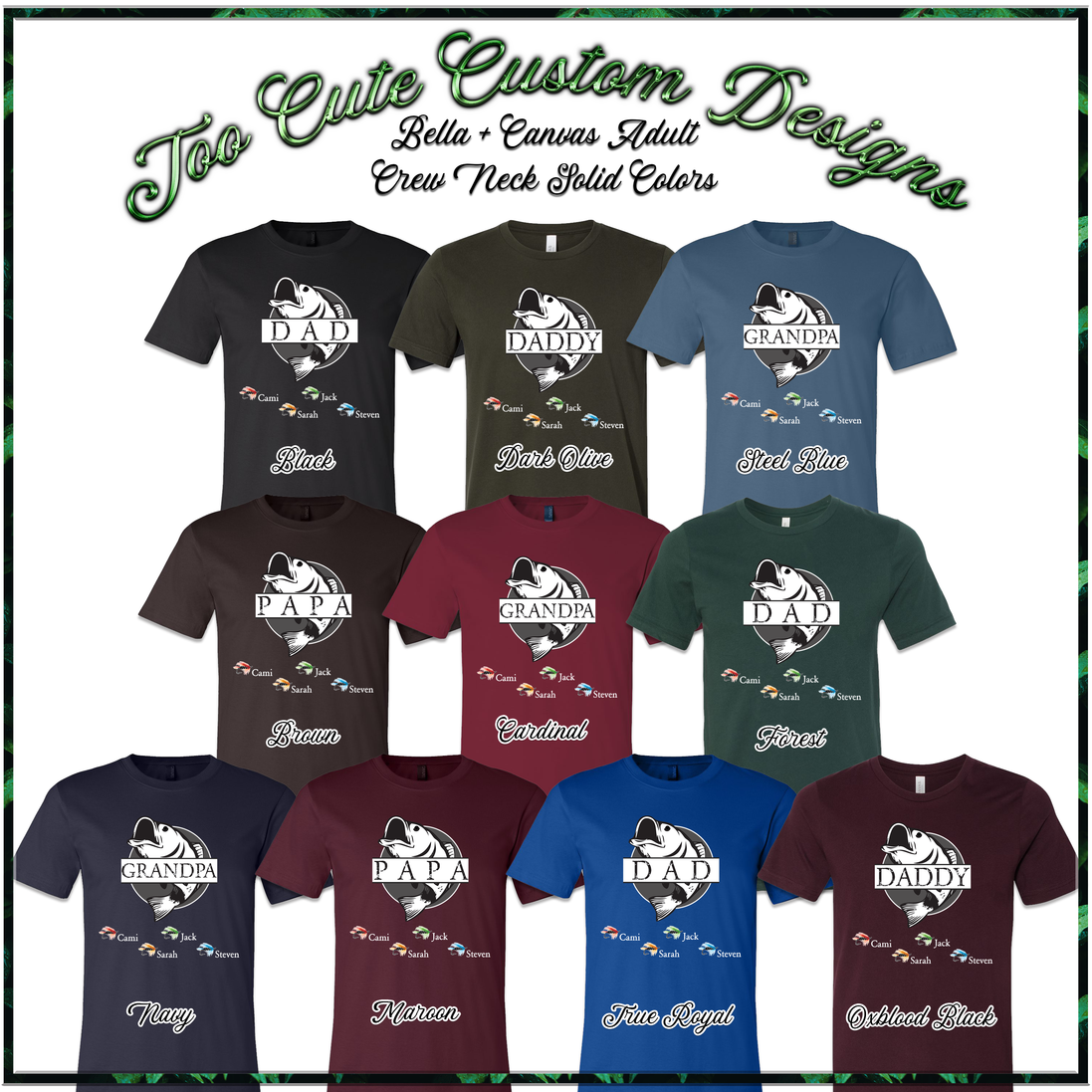 Custom Dad-Father-Papa-Grandpa Fish Tee - Too Cute Custom Designs