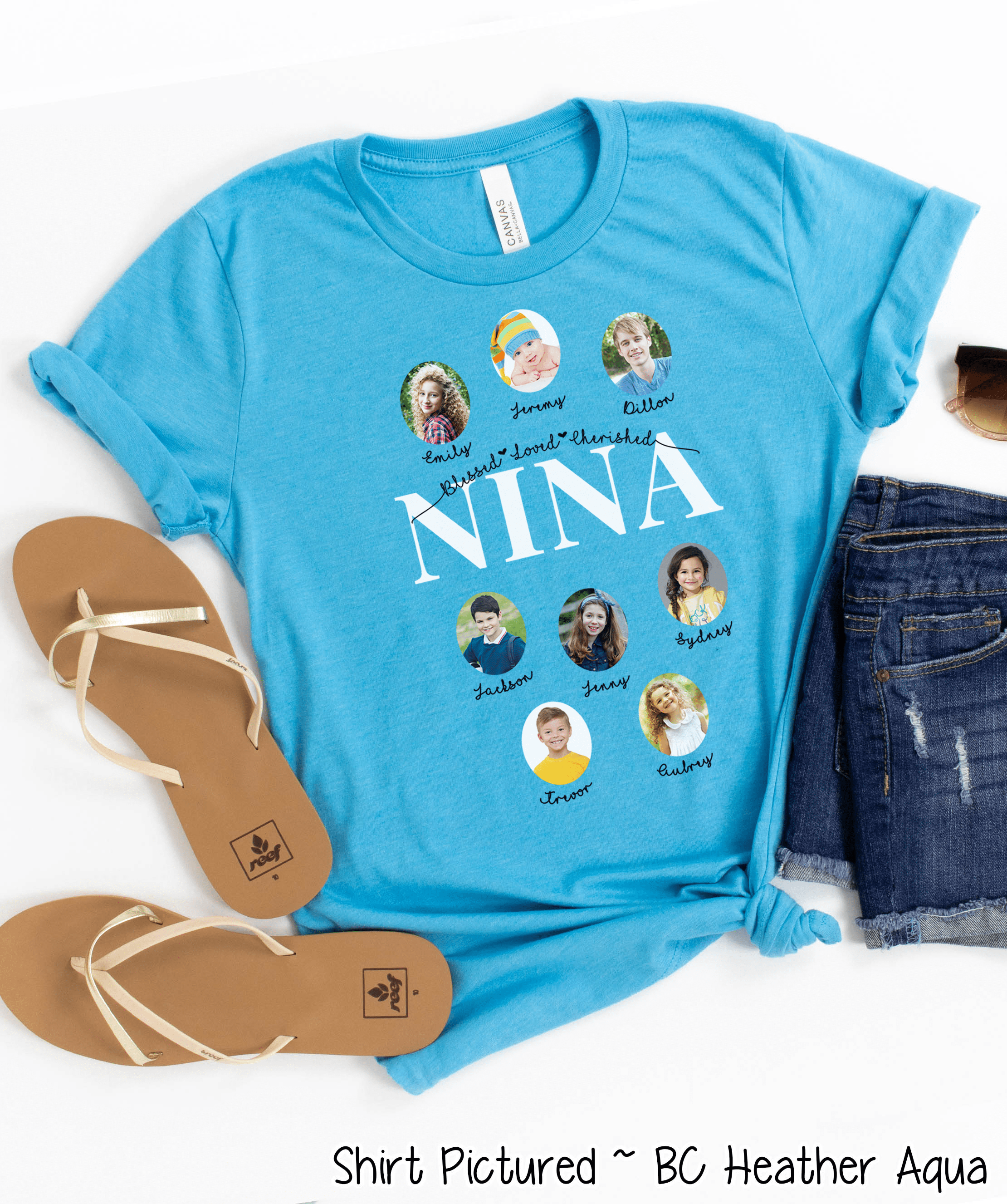 Personalized Nina Photo Shirt ~ Individual Grandkids Photos & Names