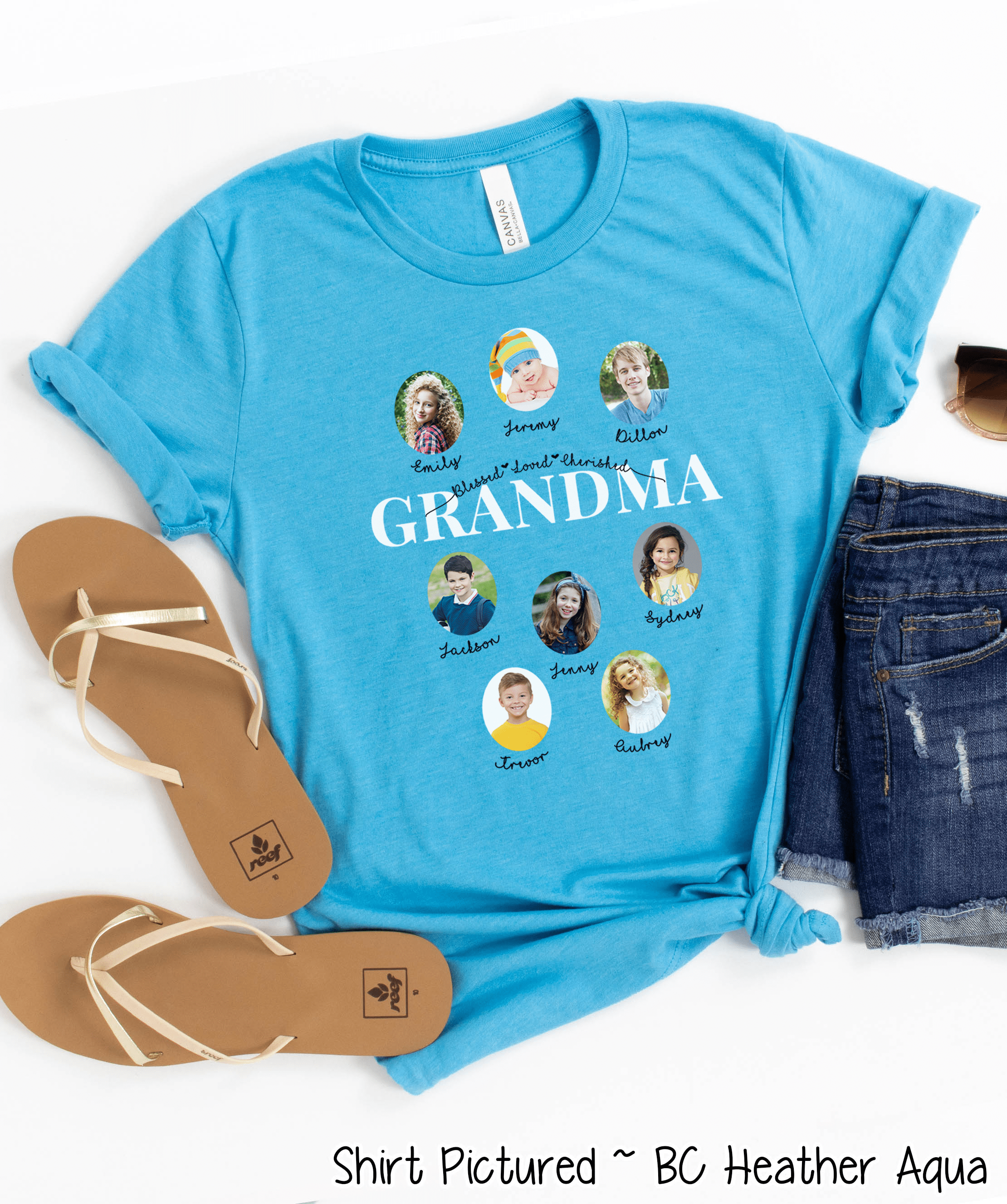 Personalized Grandma Photo Shirt ~ Individual Grandkids Photos & Names