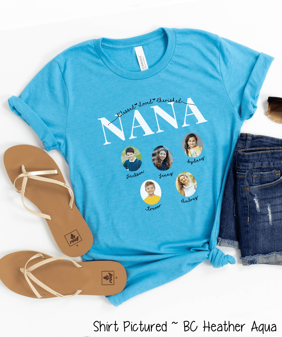 Personalized Nana Photo Shirt ~ Individual Grandkids Photos & Names