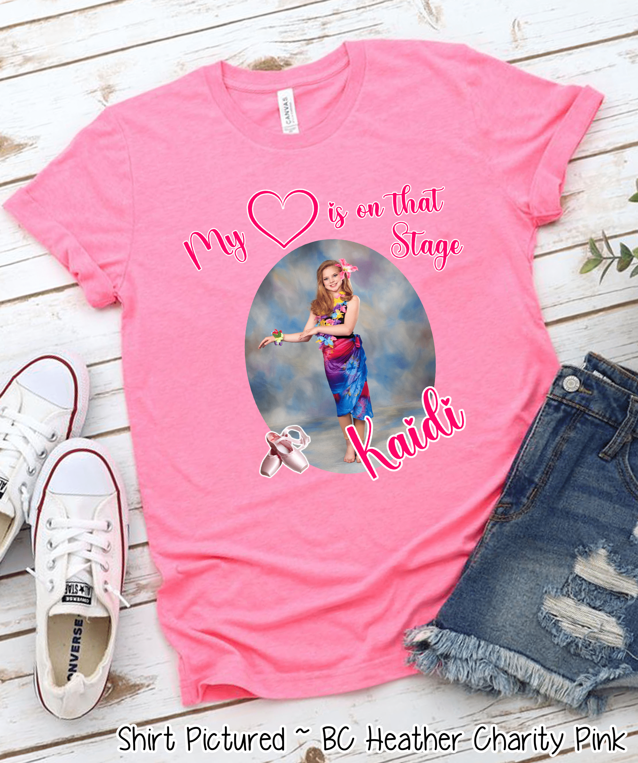 Personalized Dancer Recital Photo Shirt ~ My Heart is on that Stage - Too Cute Custom Designs