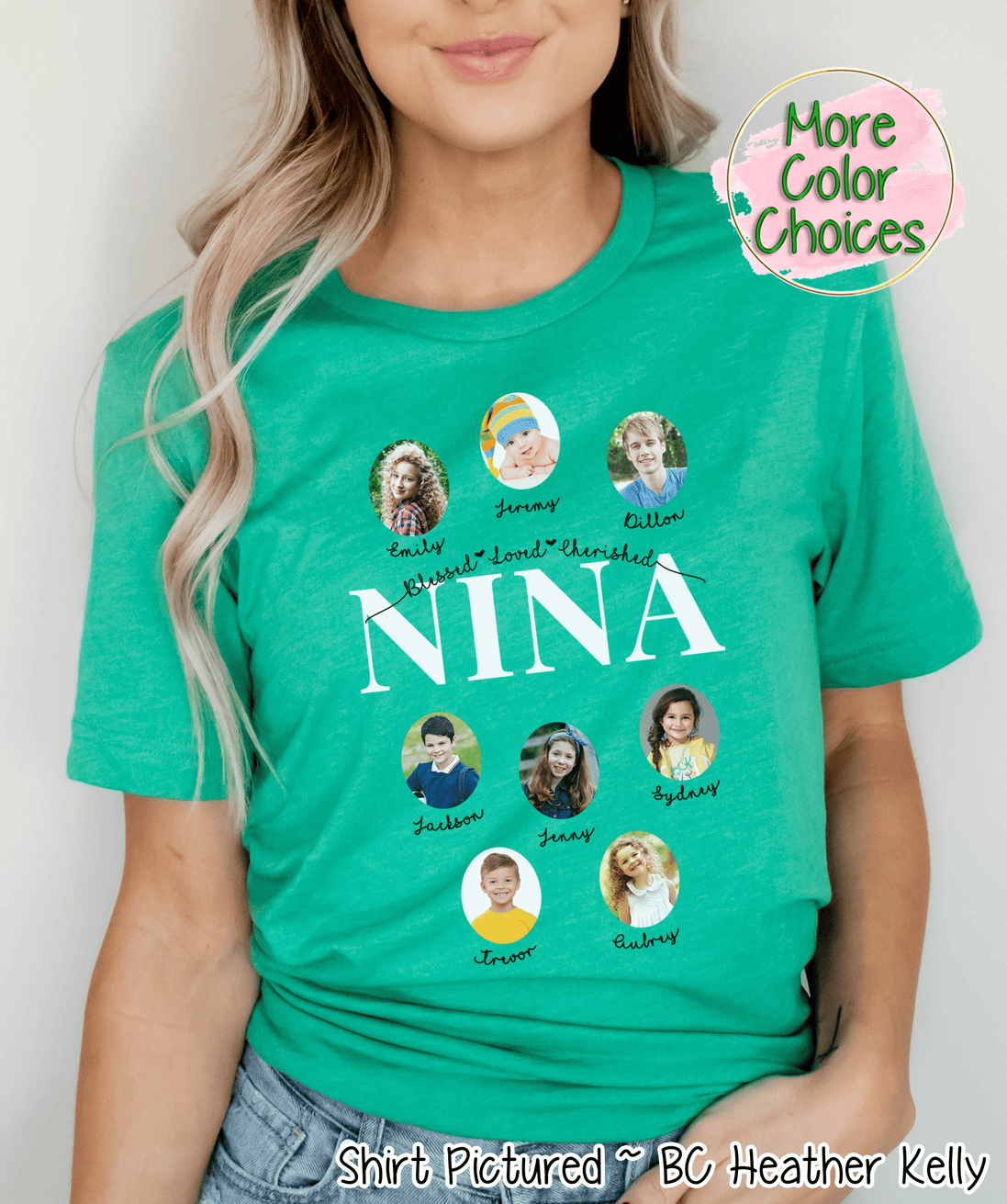 Personalized Nina Photo Shirt ~ Individual Grandkids Photos & Names