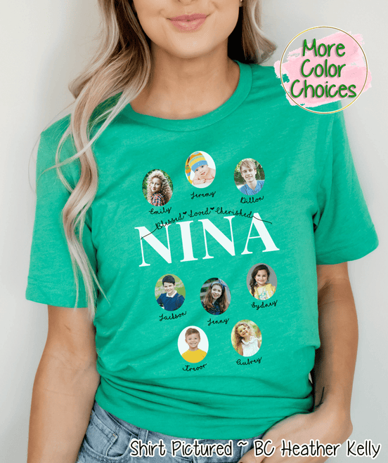 Personalized Nina Photo Shirt ~ Individual Grandkids Photos & Names