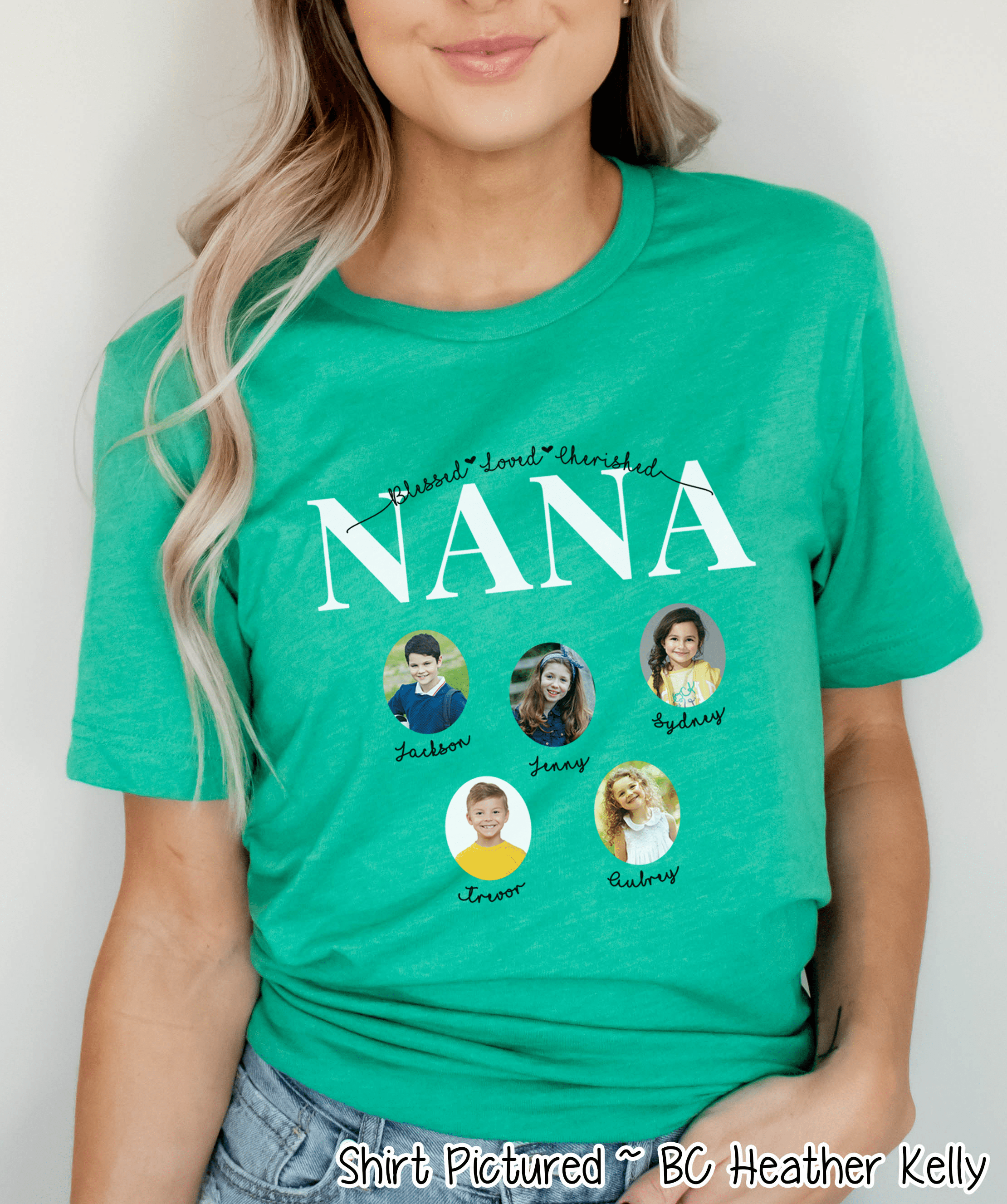 Personalized Nana Photo Shirt ~ Individual Grandkids Photos & Names