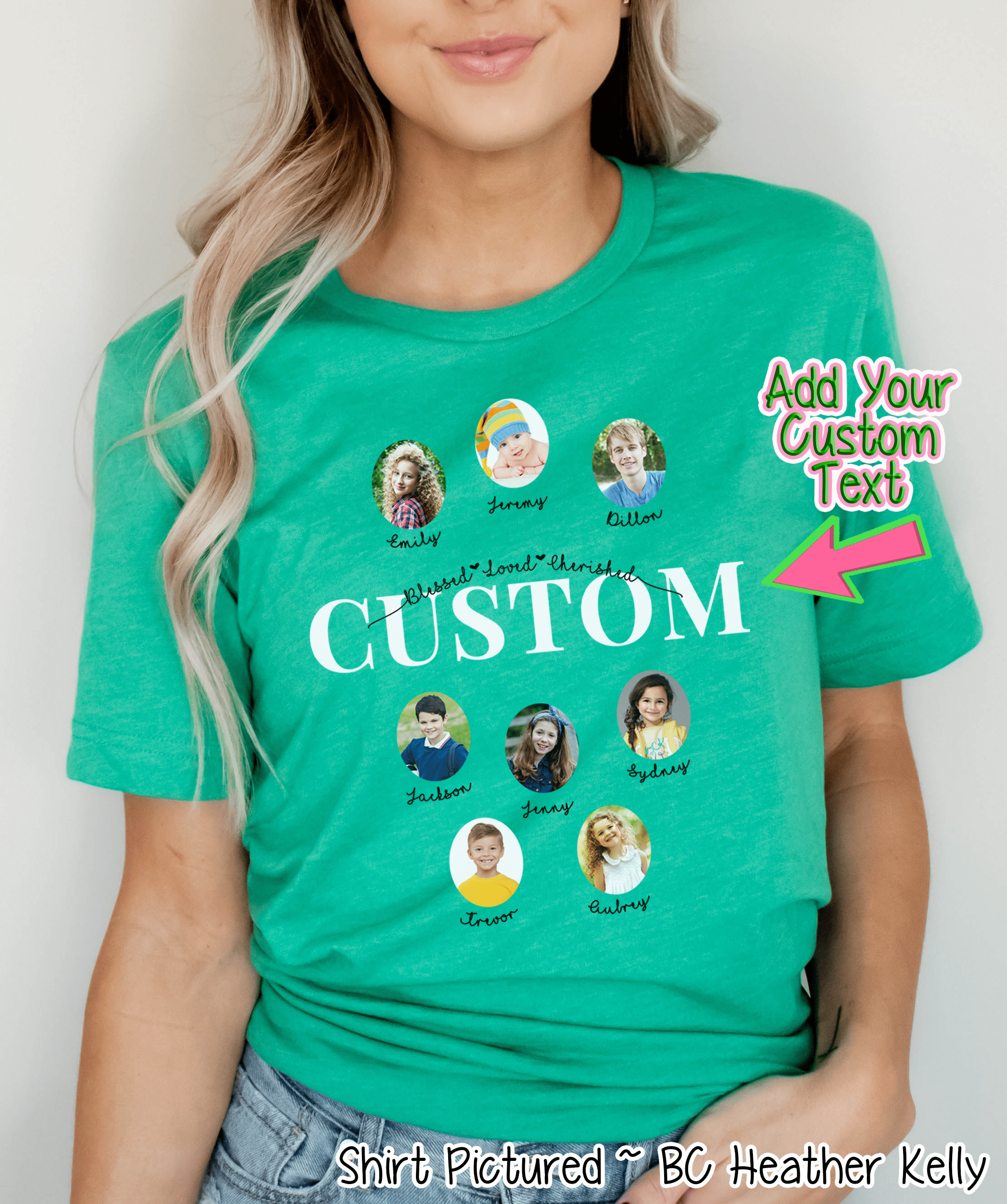 Personalized CUSTOM TEXT Photo Shirt ~ Individual Kids/Grandkids Photos & Names