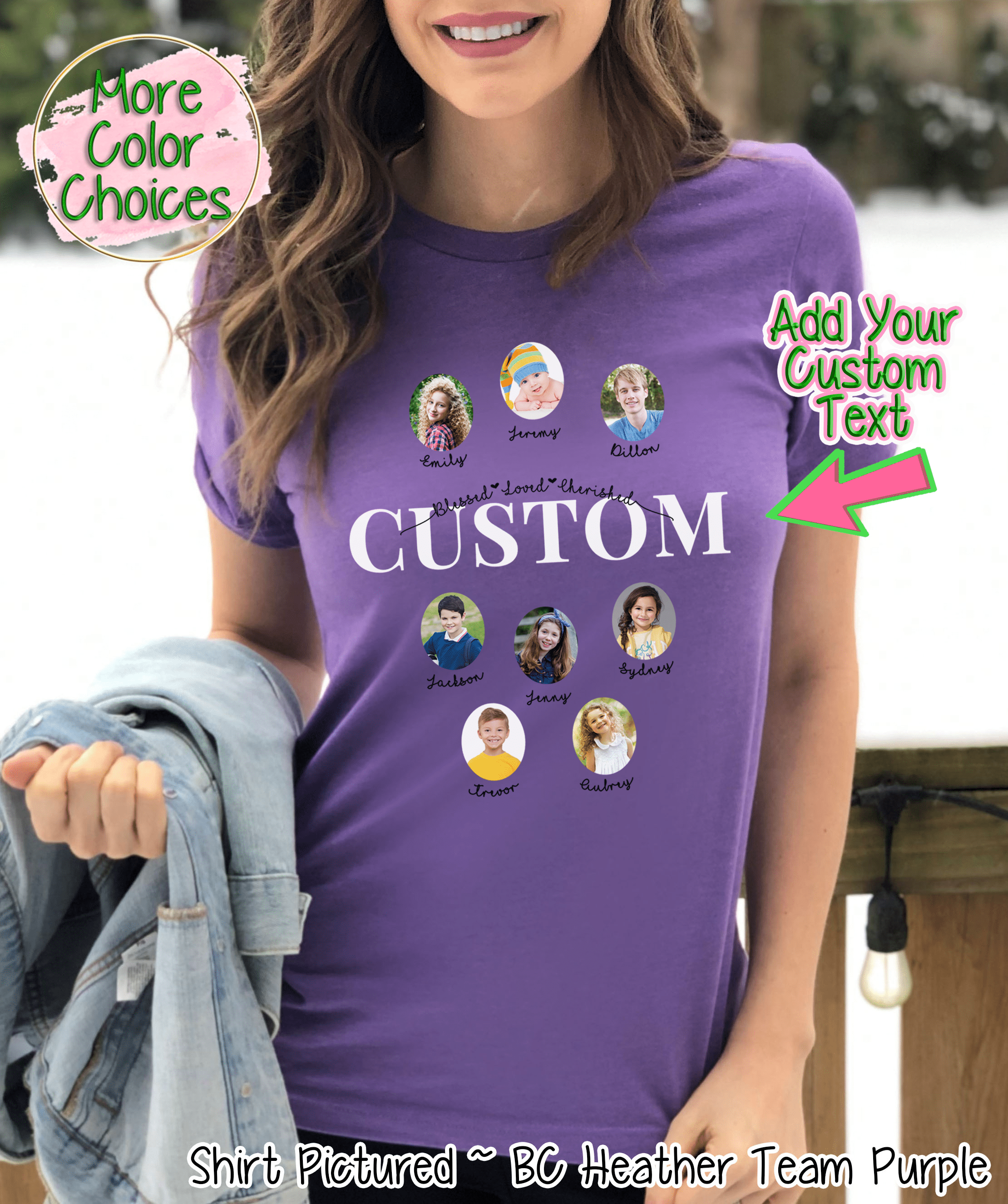 Personalized CUSTOM TEXT Photo Shirt ~ Individual Kids/Grandkids Photos & Names