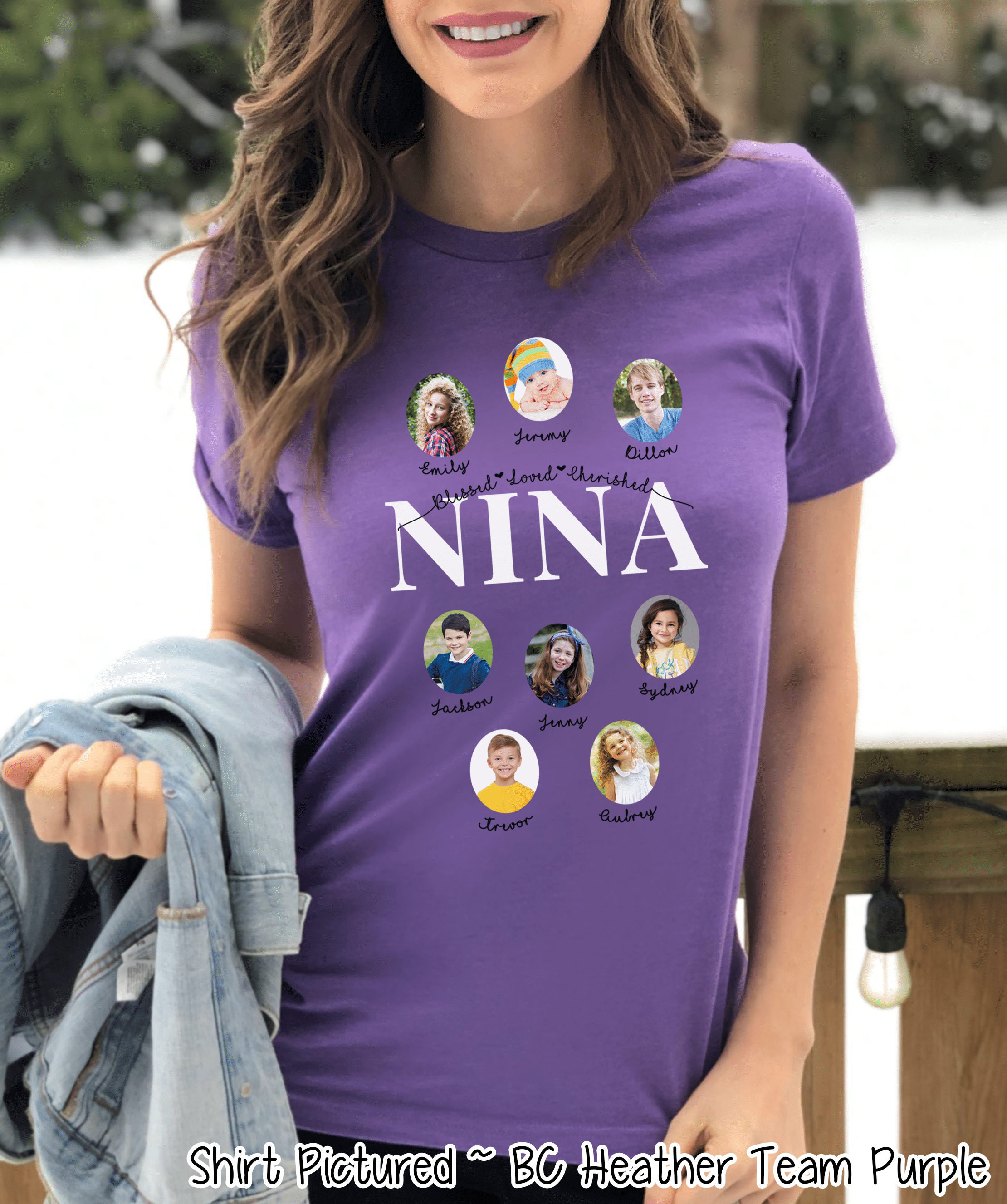 Personalized Nina Photo Shirt ~ Individual Grandkids Photos & Names