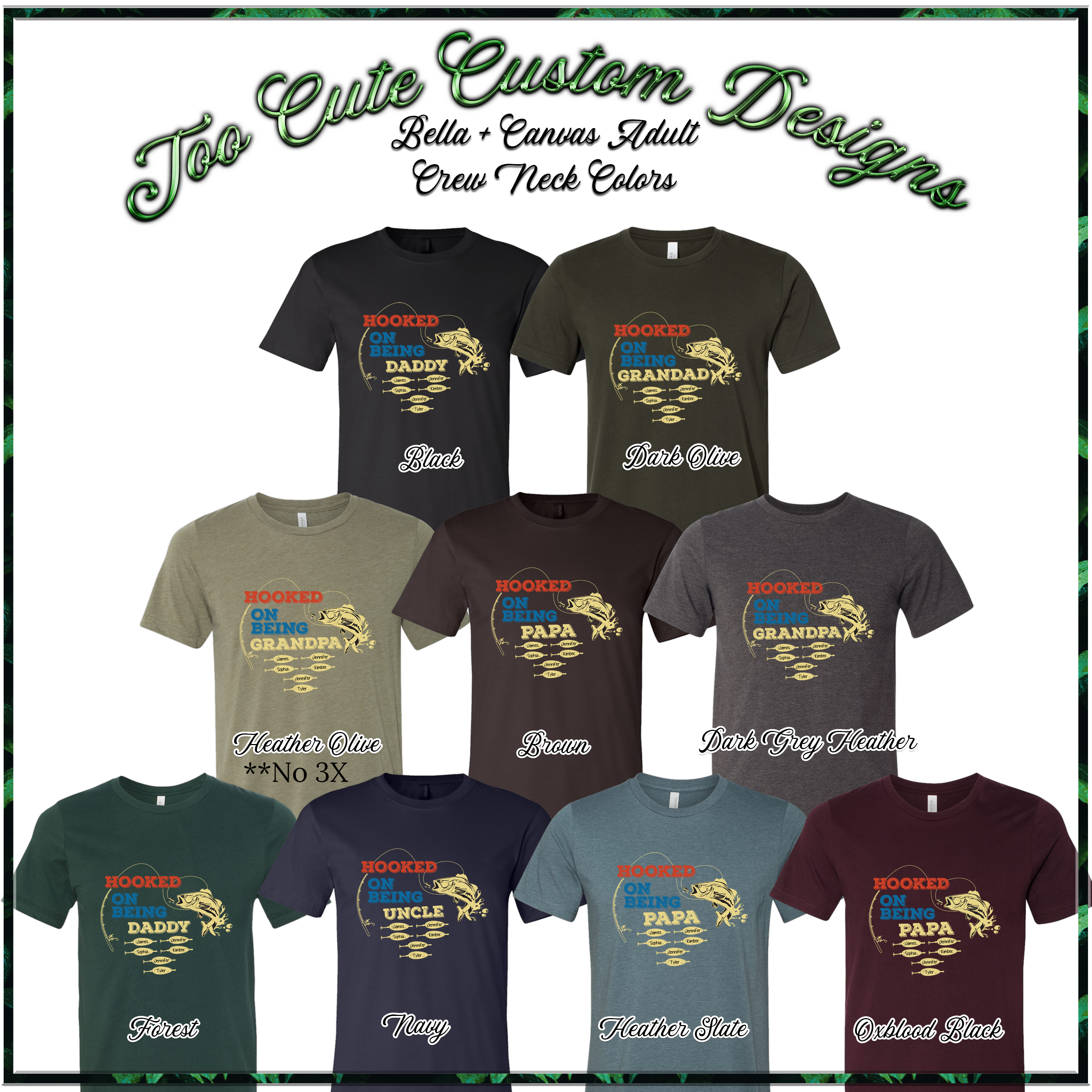 Custom Hooked on Being Dad-Father-Papa-Grandpa Tee