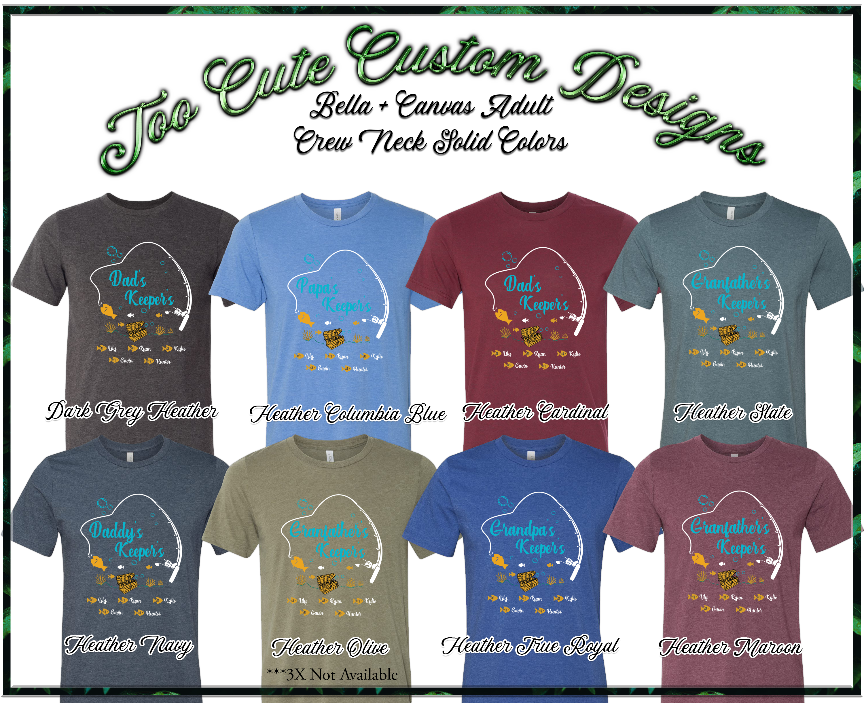 Custom Dad-Father-Papa-Grandpa Keeper Fish Tee