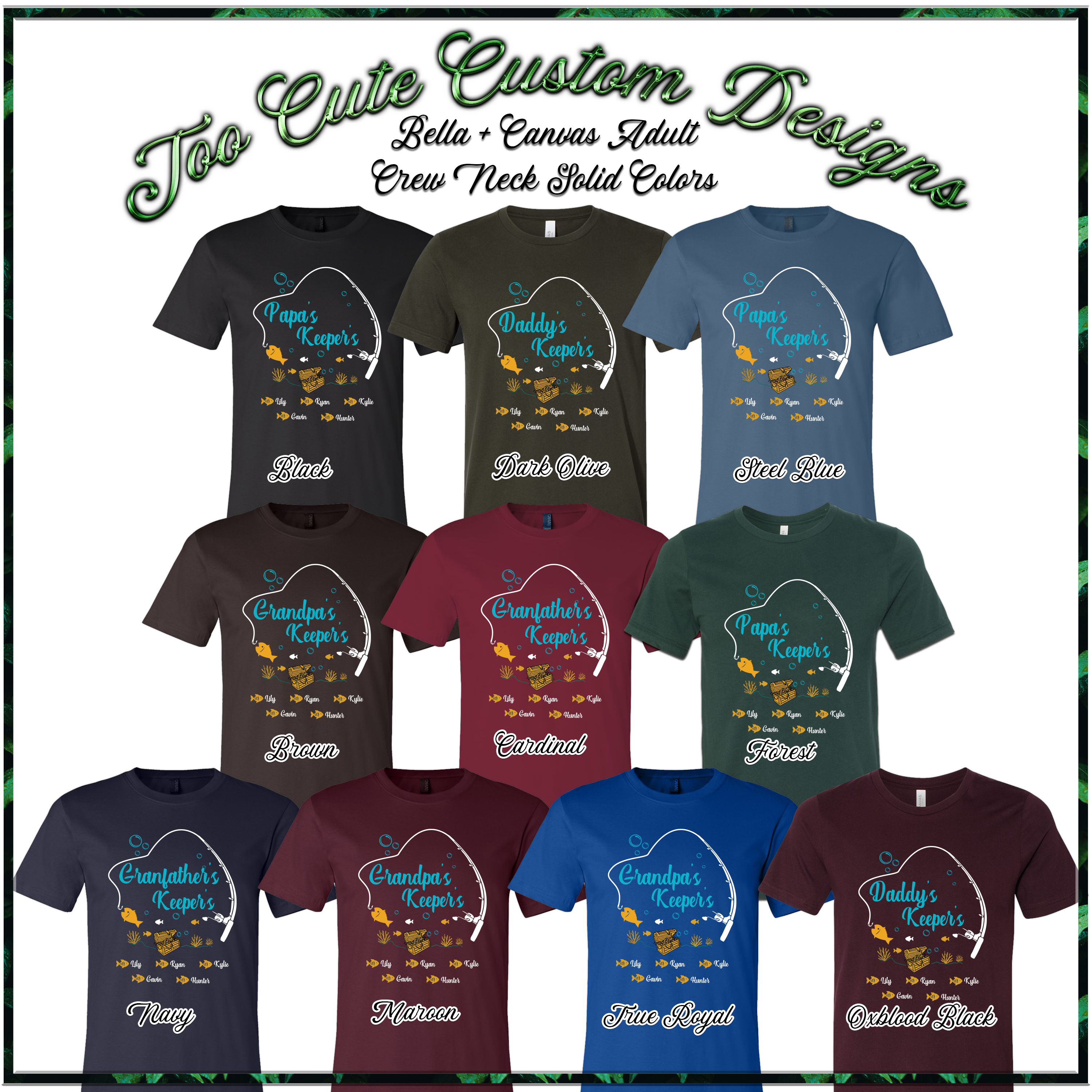 Custom Dad-Father-Papa-Grandpa Keeper Fish Tee
