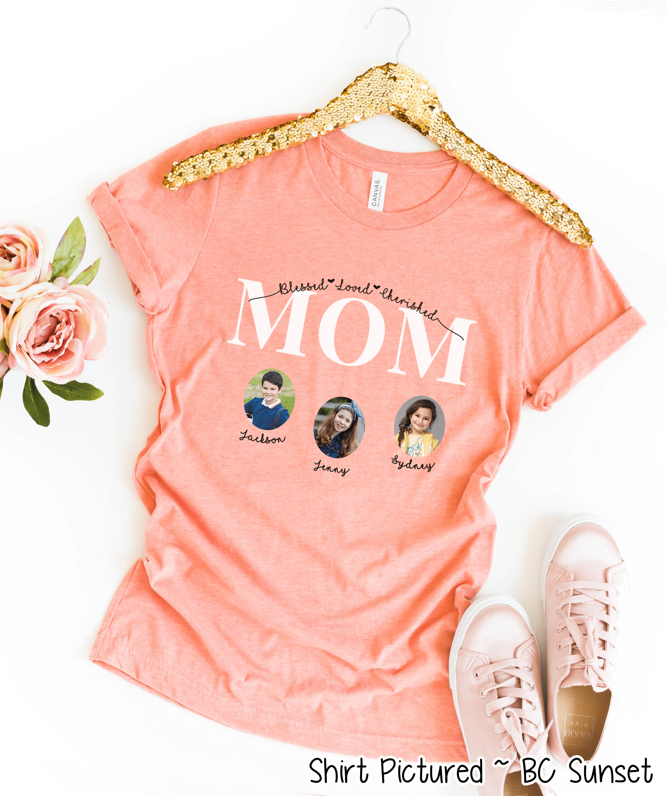 Personalized Mom Photo Shirt ~ Individual Kid Photos & Names