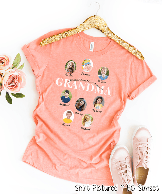 Personalized Grandma Photo Shirt ~ Individual Grandkids Photos & Names