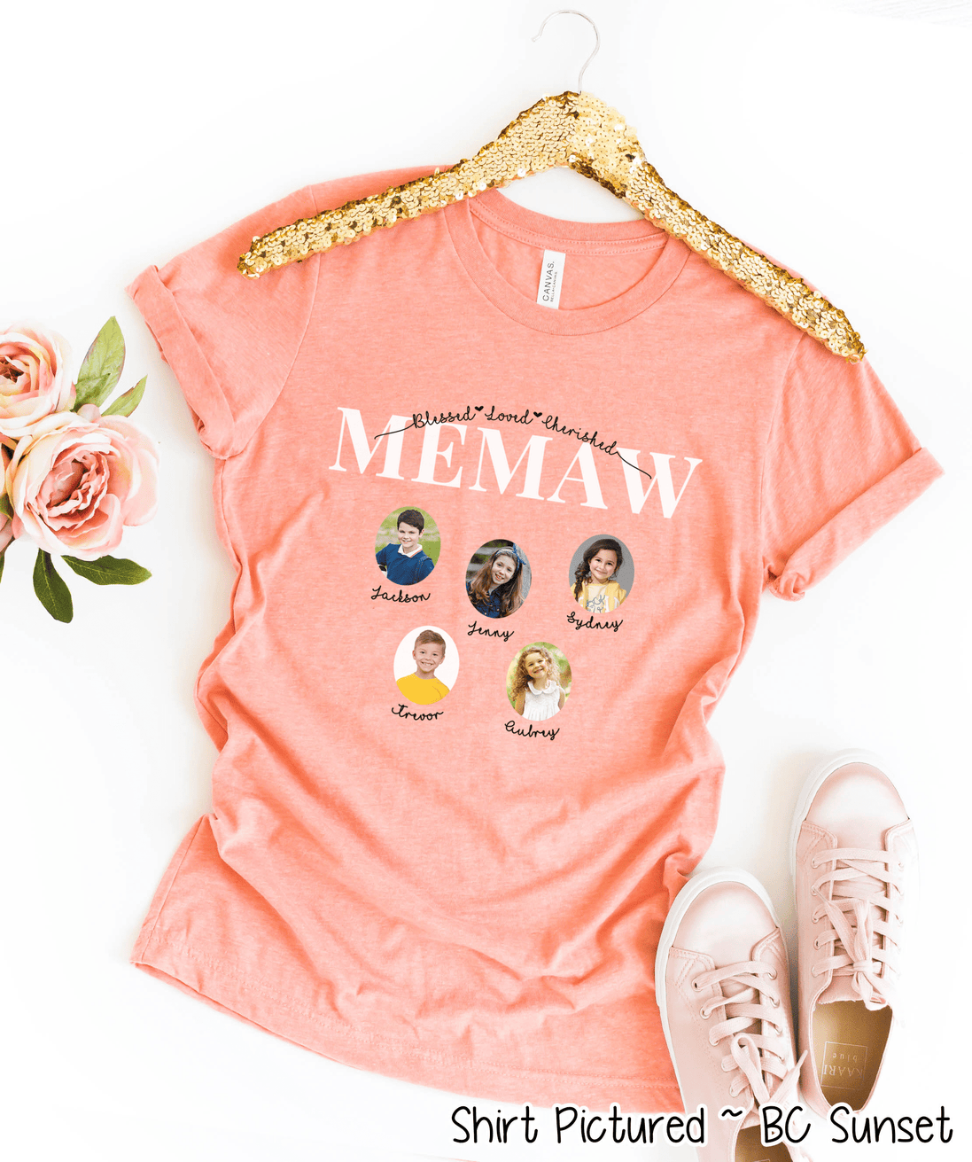 Personalized Memaw  Photo Shirt ~ Individual Grandkids Photos & Names - Too Cute Custom Designs