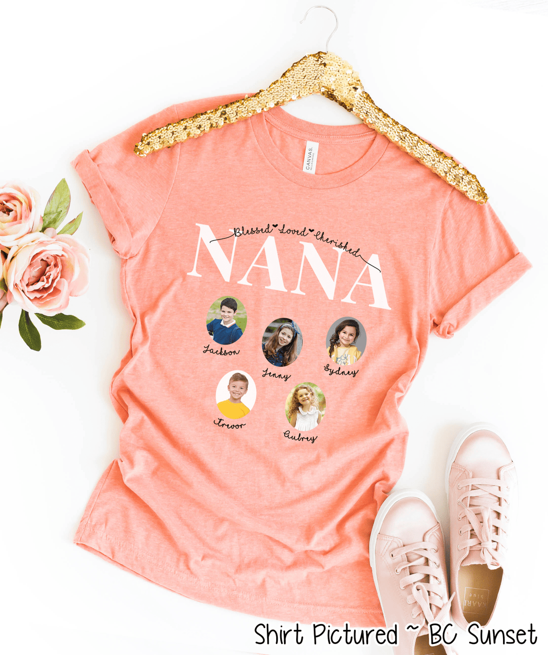 Personalized Nana Photo Shirt ~ Individual Grandkids Photos & Names