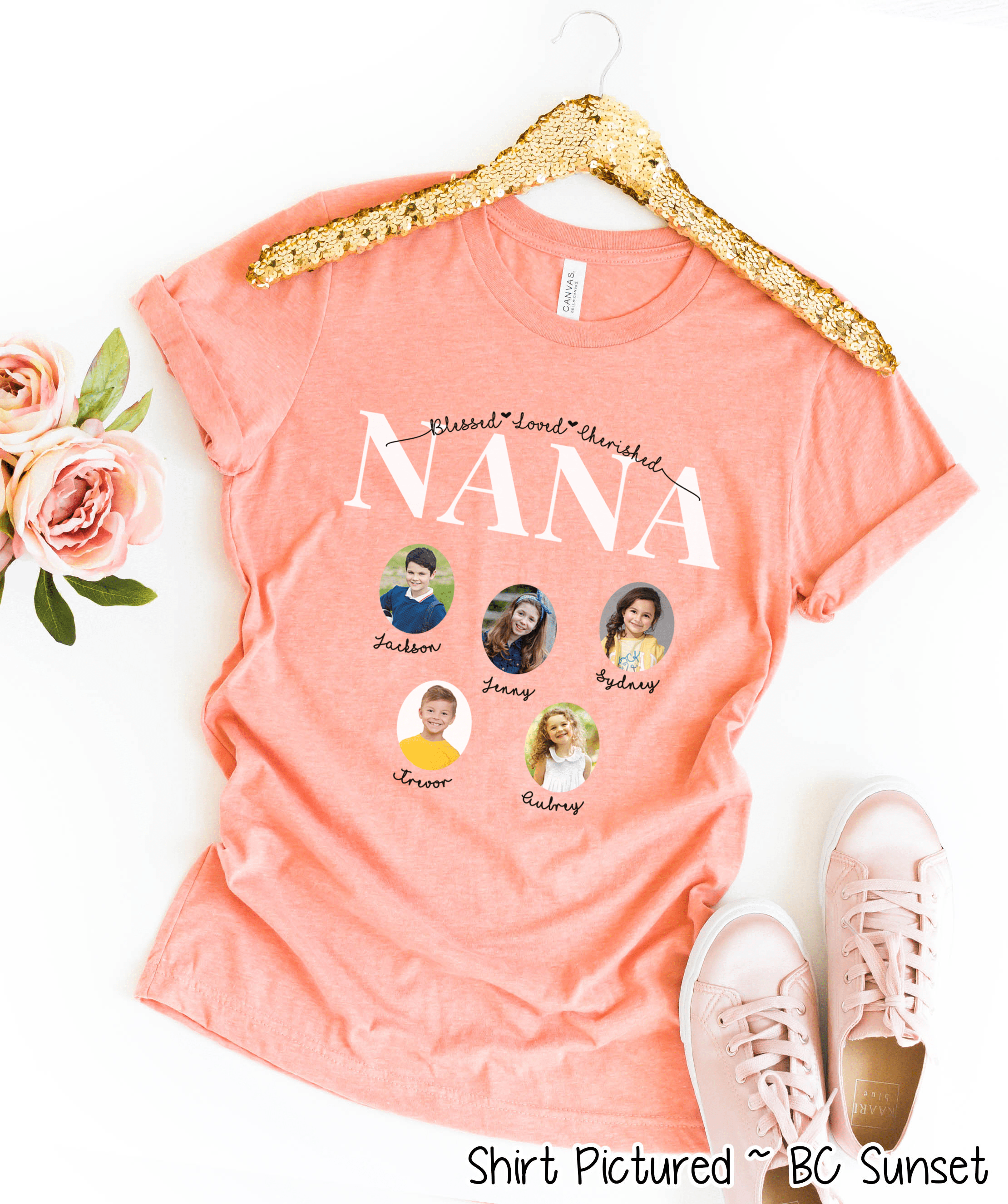 Personalized Nana Photo Shirt ~ Individual Grandkids Photos & Names