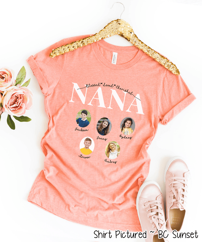 Personalized Nana Photo Shirt ~ Individual Grandkids Photos & Names