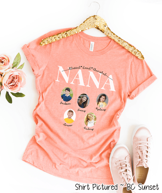 Personalized Nana Photo Shirt ~ Individual Grandkids Photos & Names