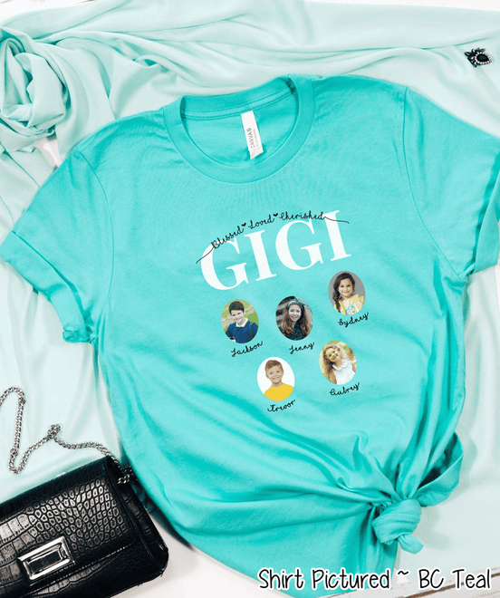 Personalized Gigi Photo Shirt ~ Individual Grandkids Photos & Names