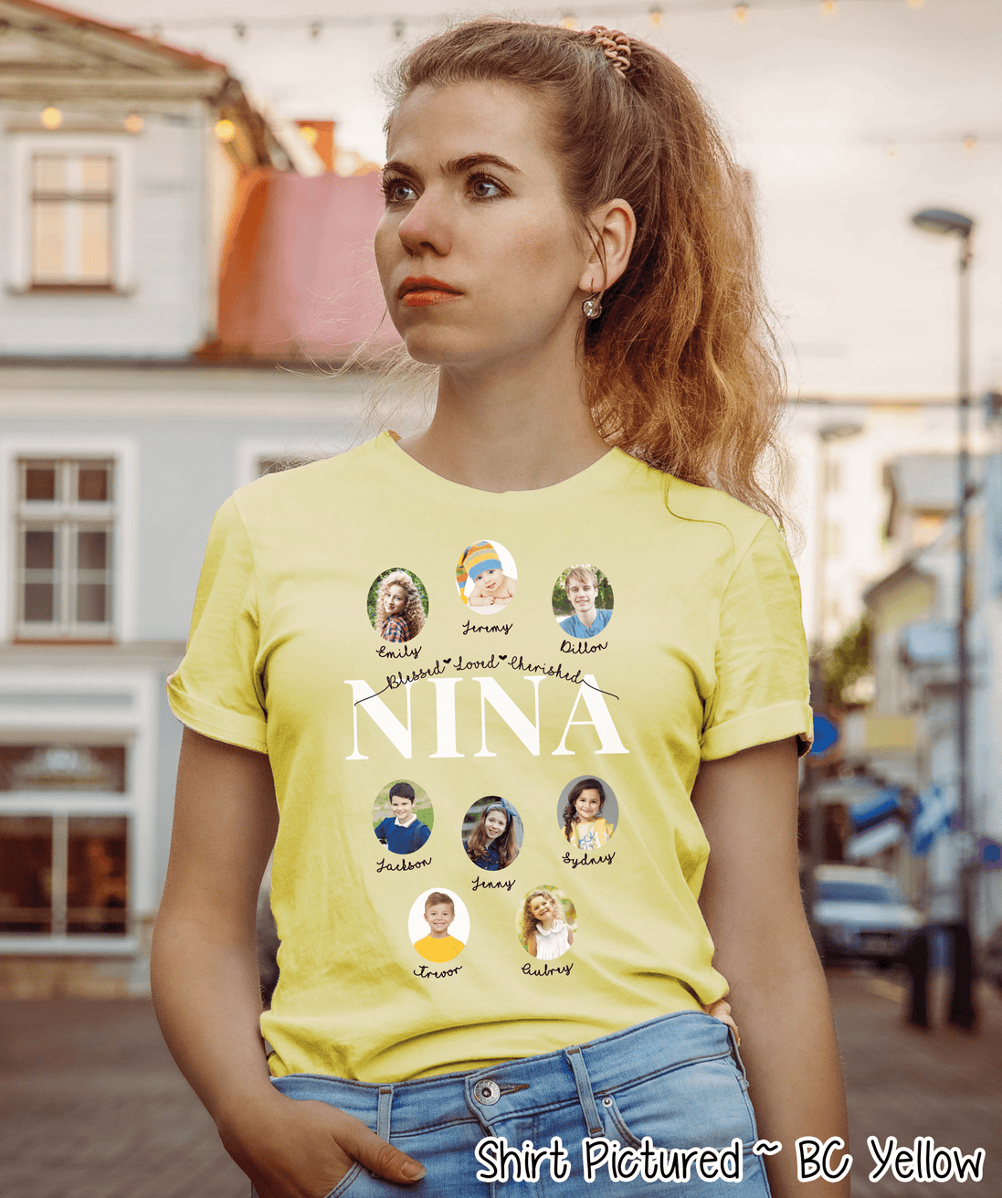 Personalized Nina Photo Shirt ~ Individual Grandkids Photos & Names