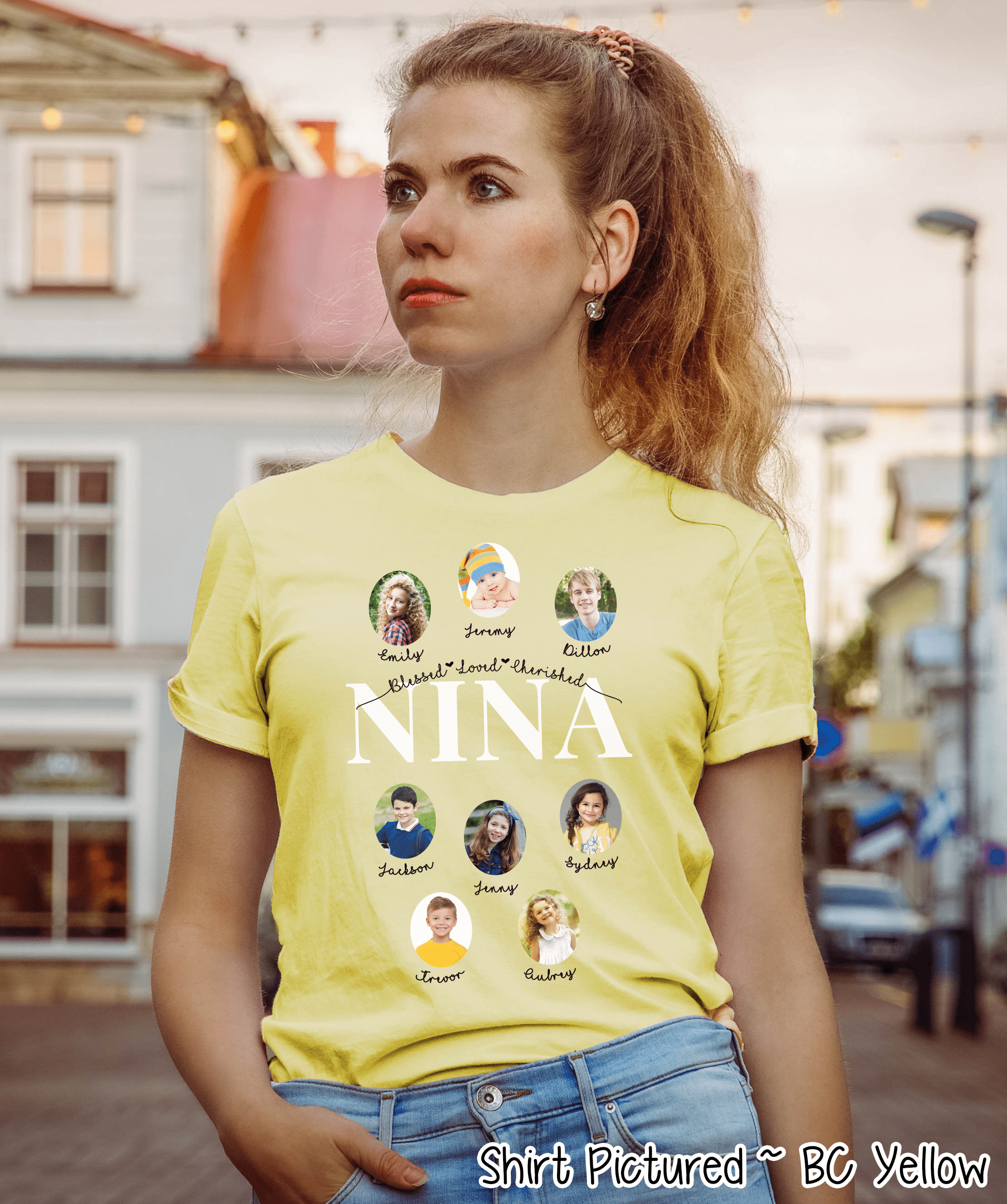 Personalized Nina Photo Shirt ~ Individual Grandkids Photos & Names