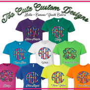 Primary Tie Dye BIG Monogram Tee - Too Cute Custom Designs