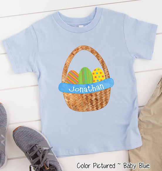 Personalized Boy Easter Basket Shirt with Custom Name Easter Day Tee