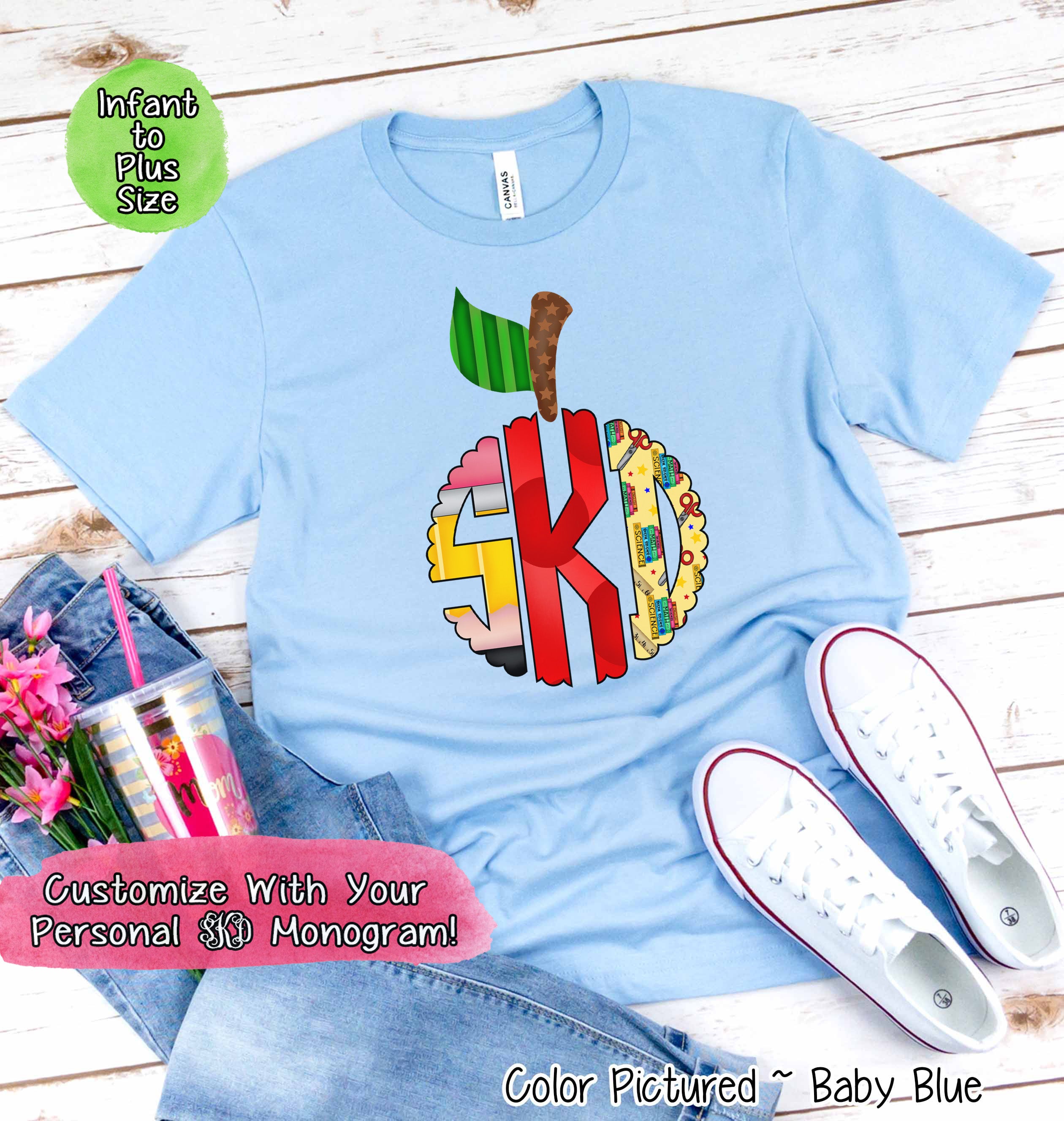 School Big Monogram Tee